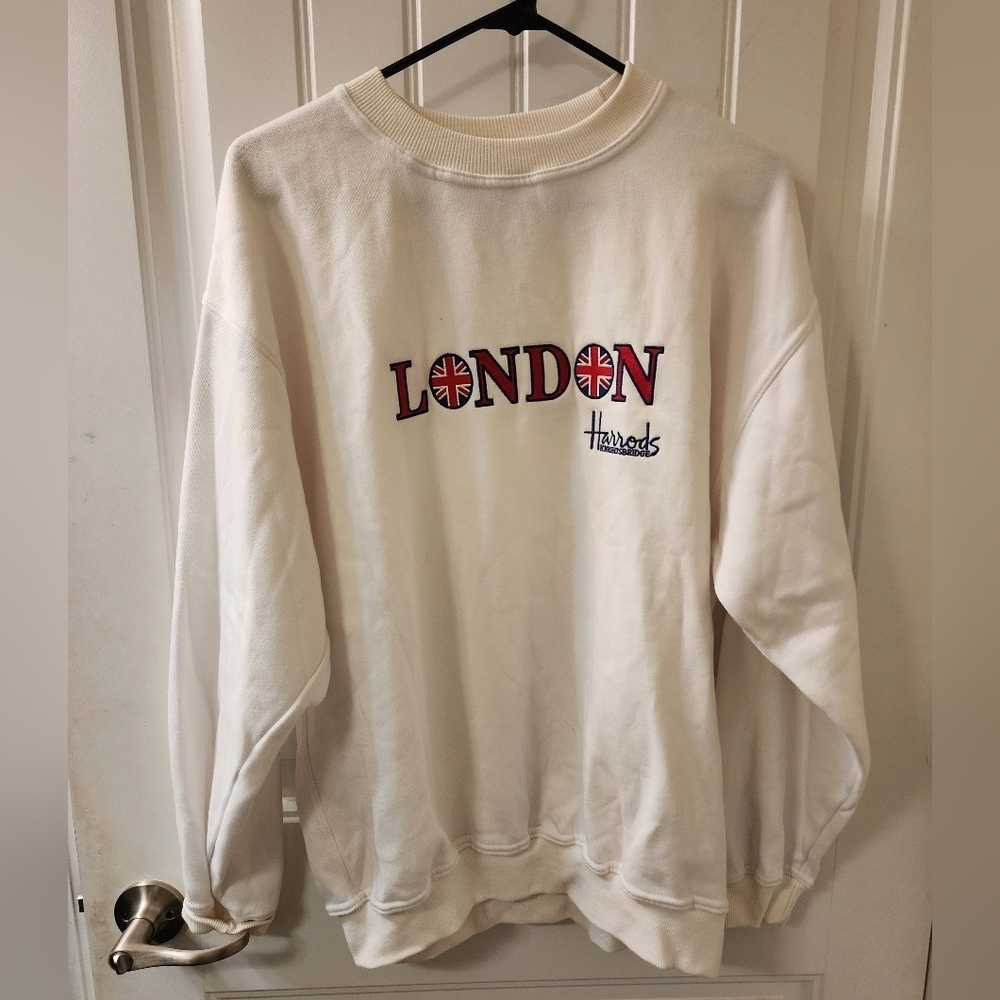 Harrods London Knightsbridge Sweatshirt Union Jack Size M